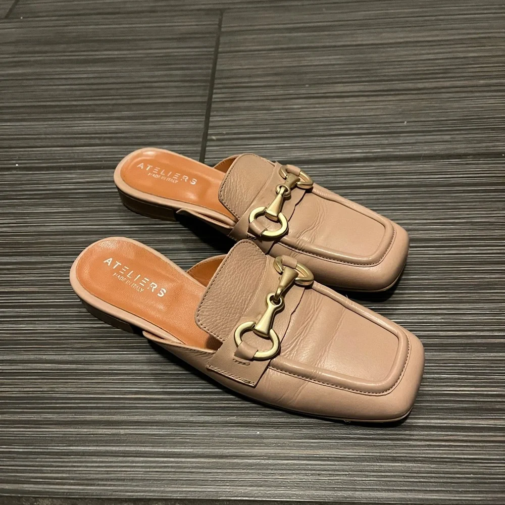 Tan Leather Mules - Picture 2 of 2